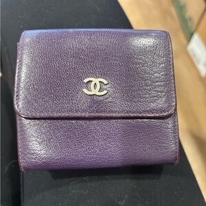 Chanel Purple Leather Wallet NWOT